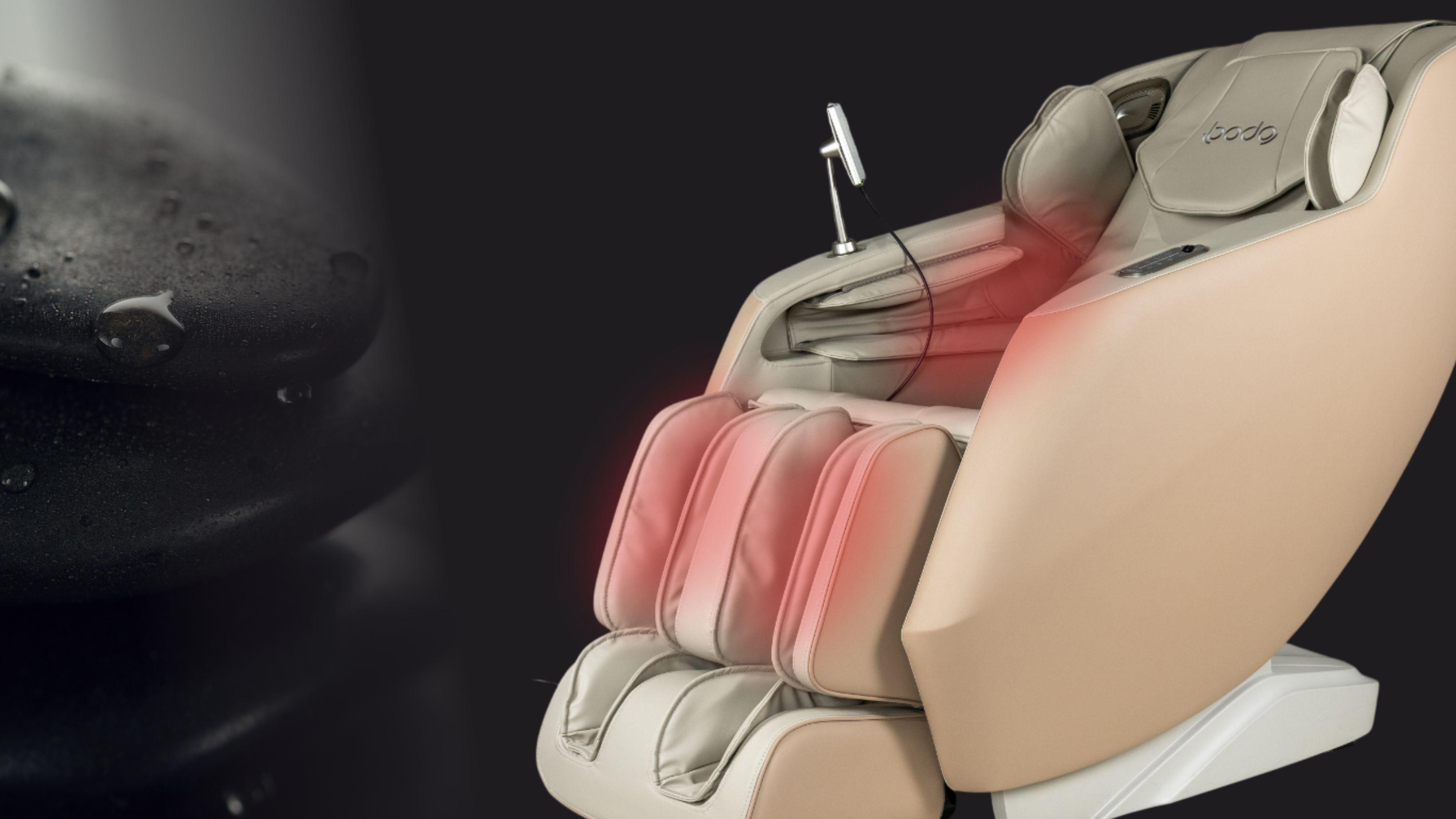 Инфракрасный прогрев спины и голеней - Массажное кресло Bodo Eva Beige