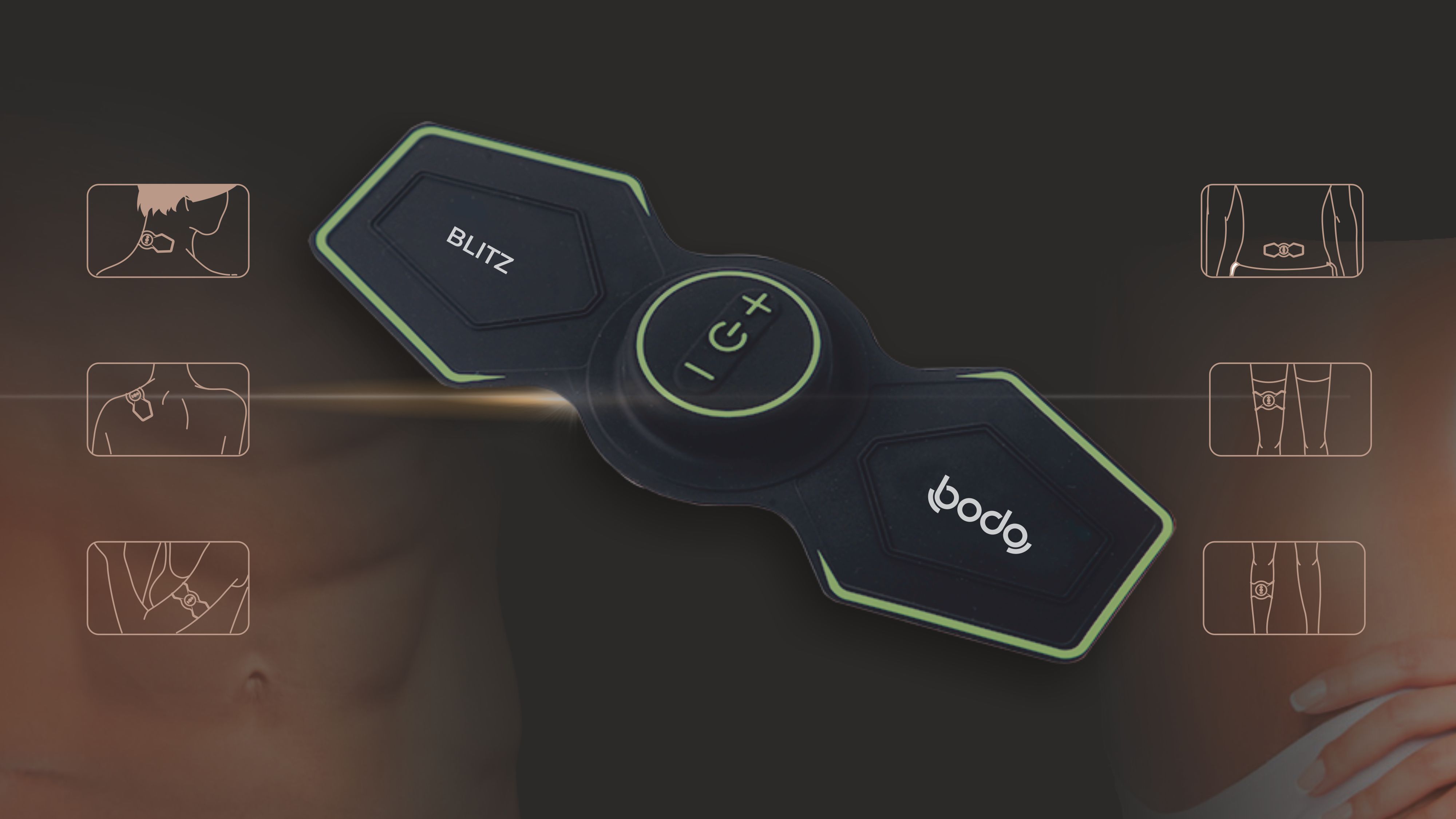 Эргономичный миостимулятор для всего тела - Миостимулятор для тела Bodo Blitz